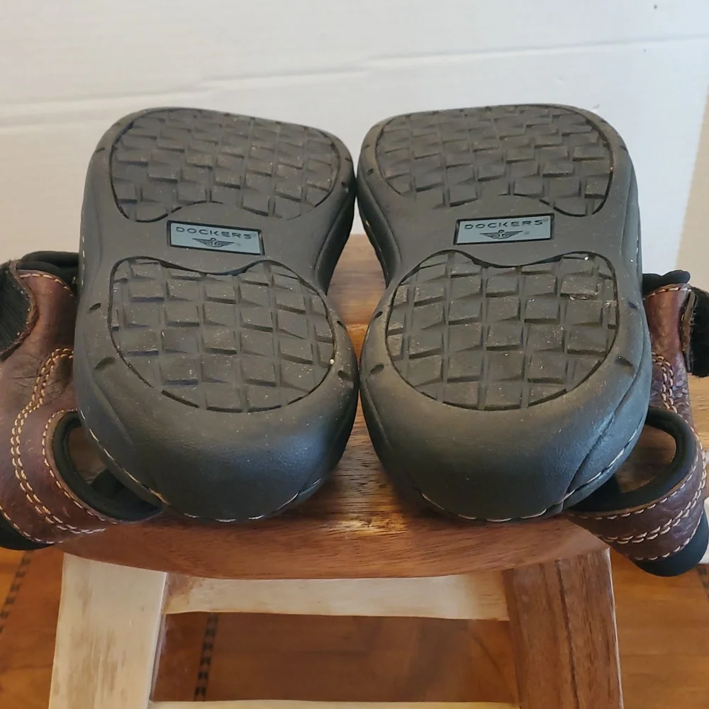 Dockers Men's Brown Leather Sandals Shoes 79-104158 Size 8 Medium